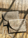Straw Weave Envelope Clutch Bag