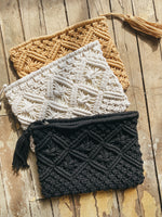 Luxe Crochet Clutch Tassel Bag