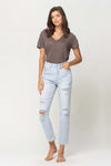 Super High Rise Distressed Crop Straight Jeans