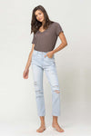 Super High Rise Distressed Crop Straight Jeans