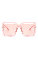 Oversize Square Large Cut-Out Fashion Sunglasses