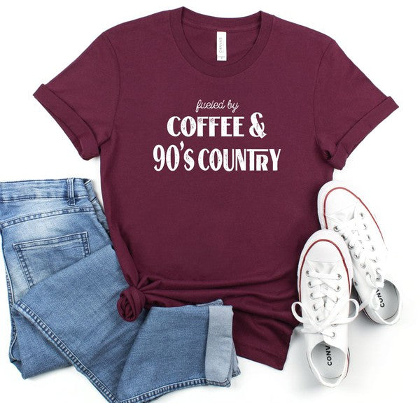 Fueled by Coffee and 90s Country Graphic Tee