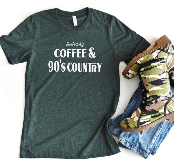Fueled by Coffee and 90s Country Graphic Tee
