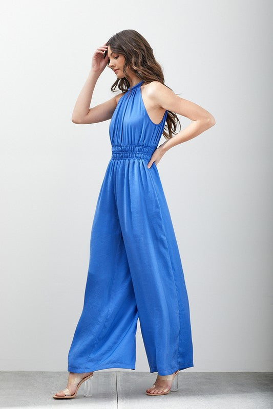 High Neck Sleeveless Jumpsuit