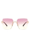 Oversize Rimless Square Fashion Sunglasses