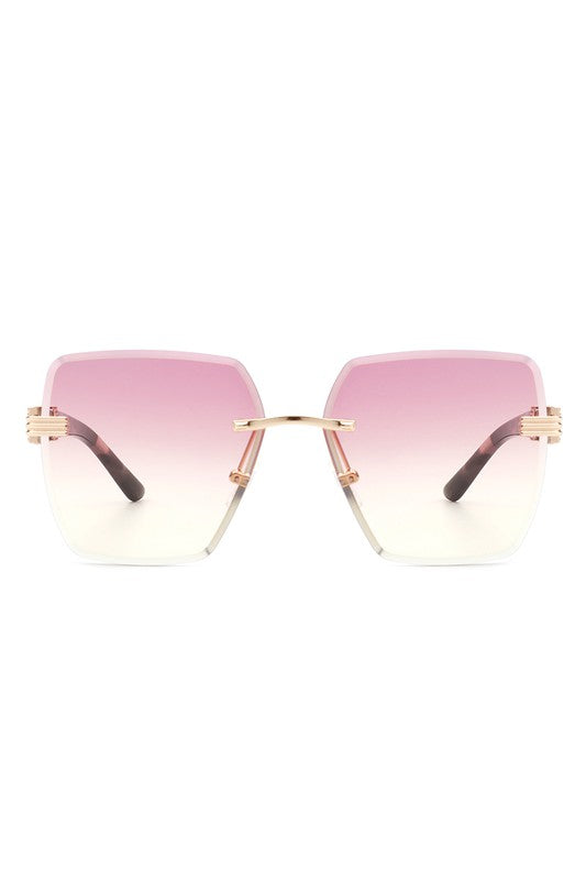 Oversize Rimless Square Fashion Sunglasses