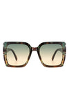 Square Flat Top Tinted Fashion Oversize Sunglasses