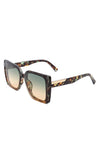 Square Flat Top Tinted Fashion Oversize Sunglasses