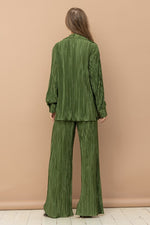 Pleated Blouse Pants Set