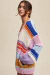 Hand Knit Multi Striped Cardigan