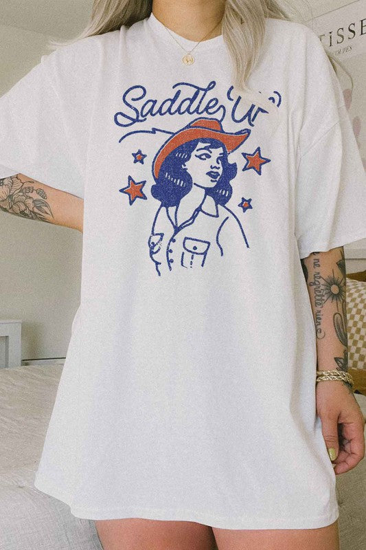 SADDLE UP COUNTRY OVERSIZED GRAPHIC TEE