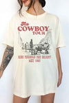 COWBOY TOUR WESTERN COUNTRY OVERSIZED GRAPHIC TEE