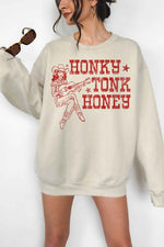 HONKY TONK HONEY WESTERN OVERSIZED SWEATSHIRT