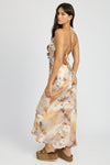 HALTER NECK FLORAL MAXI DRESS