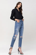 SUPER HIGH RISE STRETCH MOM JEANS