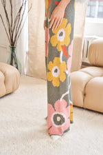 Flower Printed Casual Cozy Full Long Wide Pants