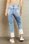 High Waisted Distressed Painted Cropped Skinny Jeans