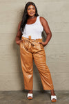 Powerful You Faux Leather Paperbag Waist Pants