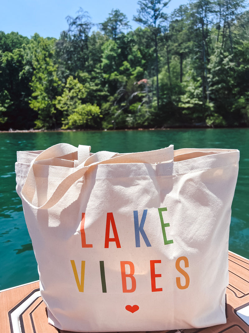 Colorful Lake Vibes XL Tote