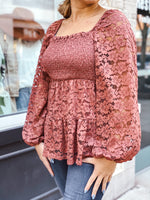 Andy Lace Smock Tiered Blouse