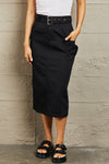 Professional Poise Buckled Midi Skirt