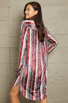 Stripe Velvet Dress with Pockets